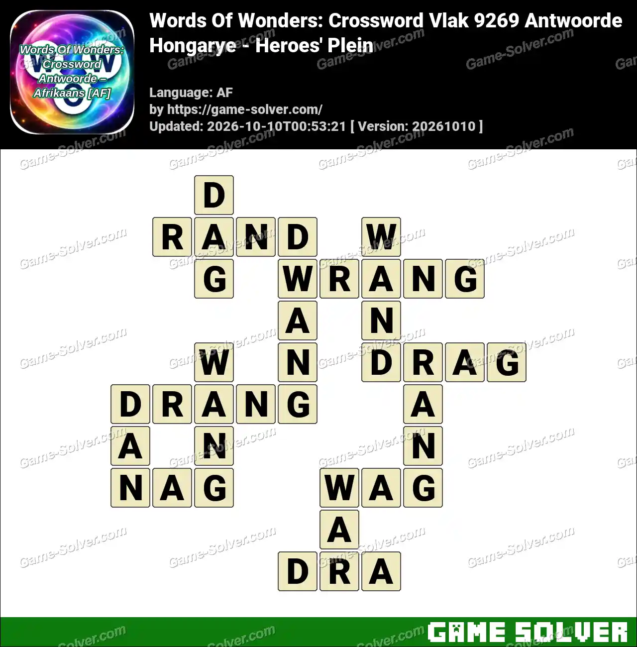 Words Of Wonders: Crossword Vlak 9269 Antwoorde – Hongarye – Heroes’ Plein